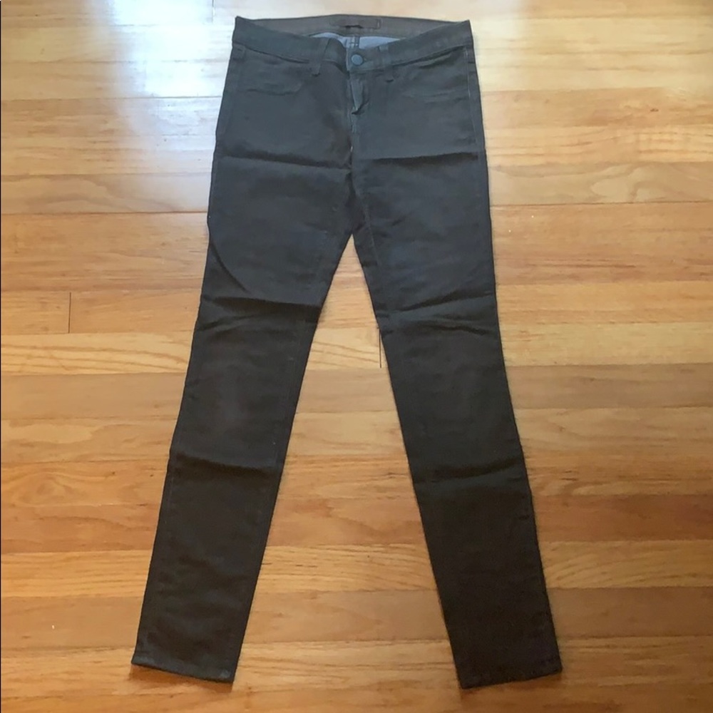 J Brand brown coated jeans